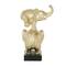 Gold Polystone Contemporary Elephant Sculpture, 10" x 8" x 6"